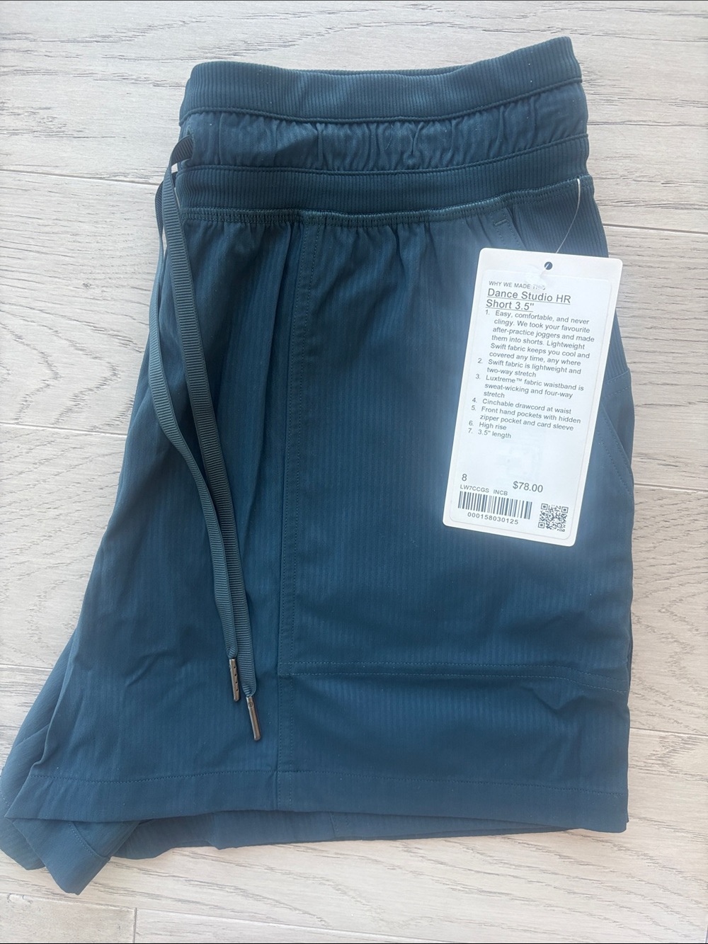 Lululemon Dance Studio High Rise Short 3.5” Indochine Blue Size 8 New - Picture 4 of 7